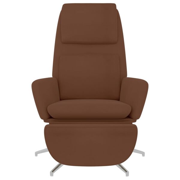 vidaXL Chaise de relaxation avec repose-pied Marron Tissu microfibre