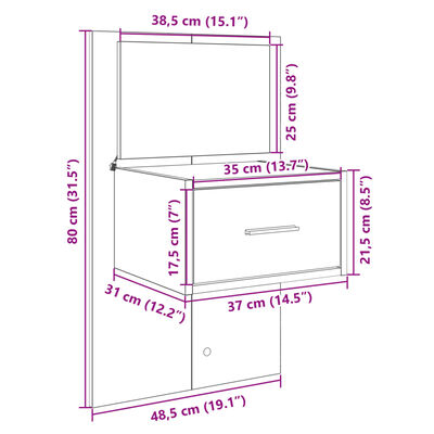 vidaXL Tête de lit avec armoires chêne marron 120 cm bois d'ingénierie