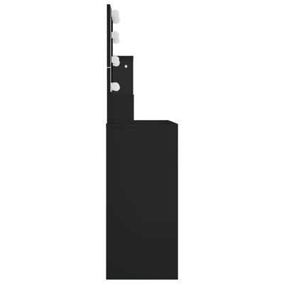 vidaXL Coiffeuse avec LED noir 86,5x35x136 cm