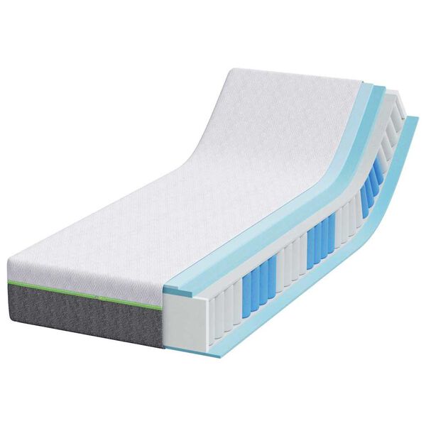 vidaXL Matelas Blanc et Gris 80 x 200 cm Tissu jacquard