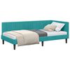 vidaXL Cadre de lit d'angle Turquoise 90 x 190 cm Velours