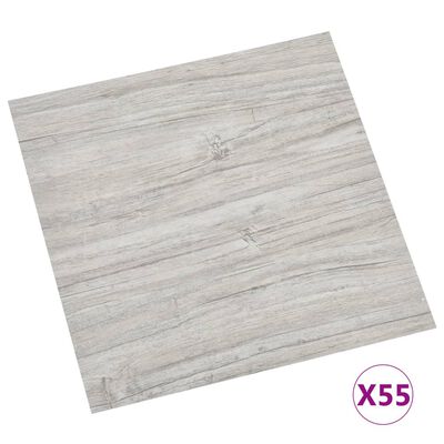 vidaXL Planches de plancher autoadhésives 55 pcs PVC 5,11m² Gris clair