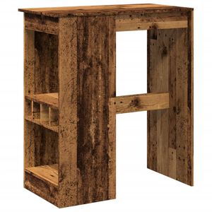 vidaXL Table de bar avec &eacute;tag&egrave;res vieux bois bois d'ing&eacute;nierie