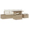 vidaXL Ensemble de canap&eacute; de jardin avec coussin 6 pcs Poly rotin