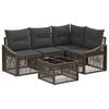 vidaXL Ensemble de canap&eacute; de jardin 5 pc 4 place Gris polyrotin