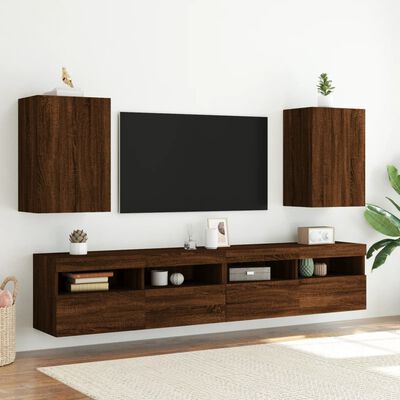 vidaXL Meubles TV muraux 2 pcs chêne marron 40,5x30x60 cm