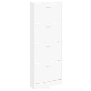 vidaXL Armoire &agrave; chaussures Blanc 59x17x150 cm Bois d'ing&eacute;nierie