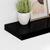 vidaXL &Eacute;tag&egrave;re murale flottante 4 pcs Noir brillant 90x23,5x3,8 cm MDF