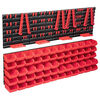 vidaXL Kit de bacs de stockage et panneaux muraux 136pcs rouge et noir