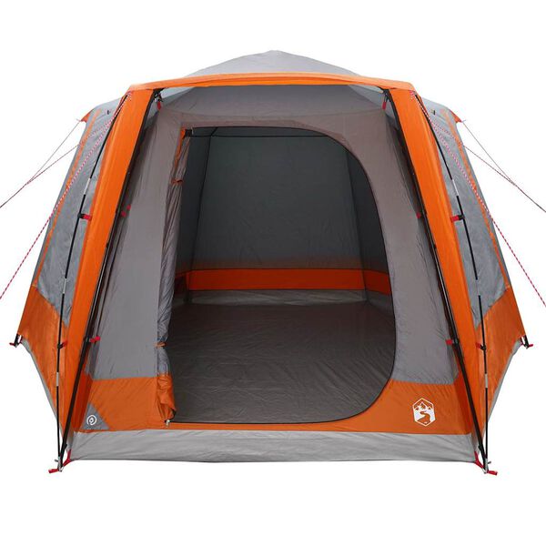 vidaXL Tente de camping Gris et orange 420 x 420 x 227 cm Polyester