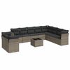 vidaXL Salon de jardin 11 pcs avec coussins gris r&eacute;sine tress&eacute;e