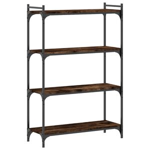 vidaXL Biblioth&egrave;que 4 niveaux ch&ecirc;ne fum&eacute; 80x30x120cm bois d'ing&eacute;nierie