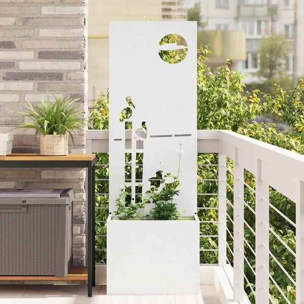 vidaXL &Eacute;cran de confidentialit&eacute; de jardin Fretwork Blanc 50 x 140 cm