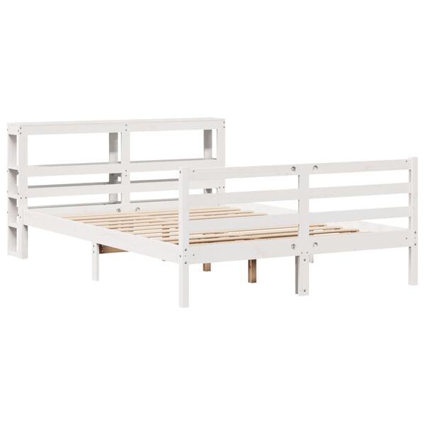 vidaXL Cadre de lit sans matelas blanc 150x200 cm bois de pin massif