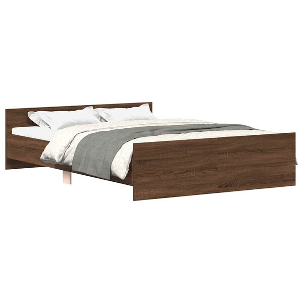 vidaXL Cadre de lit sans matelas ch&ecirc;ne marron 140x190 cm