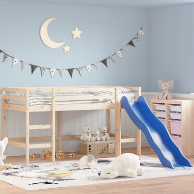 vidaXL Lit mezzanine d'enfants sans matelas avec toboggan 90x200 cm