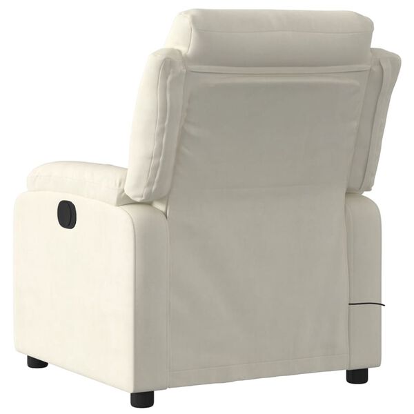 vidaXL Fauteuil de massage inclinable cr&egrave;me velours