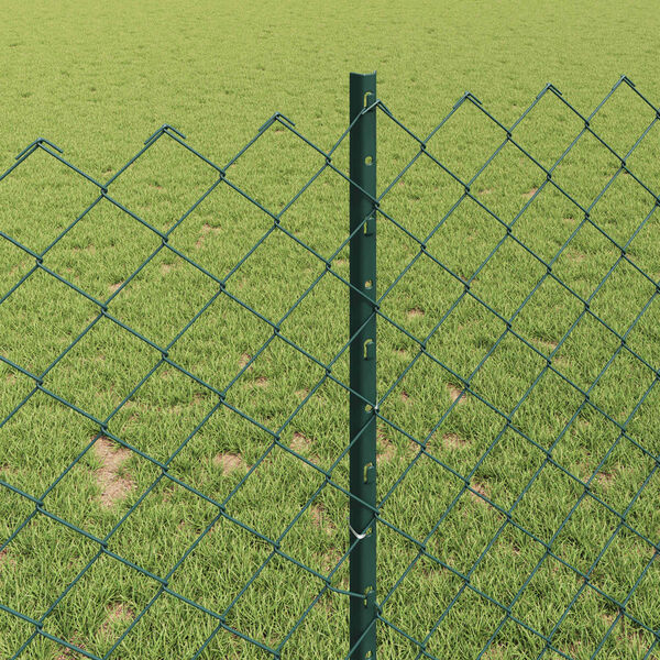 vidaXL Cl&ocirc;ture avec poteau Vert 1 x 10 m Acier et PVC