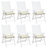 vidaXL Coussins de chaise lot de 6 blanc cr&egrave;me 40x40x7 cm tissu oxford