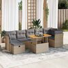 vidaXL Salon de jardin avec coussins 8 pcs beige r&eacute;sine tress&eacute;e acacia