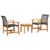 vidaXL Ensemble de bistro 3 pcs noir r&eacute;sine tress&eacute;e et bois d'acacia