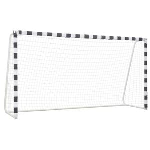 vidaXL But de football 300x160x90 cm M&eacute;tal Noir et blanc