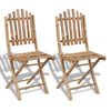 vidaXL Chaises pliantes en bambou (lot de 2)