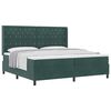 vidaXL Lit &agrave; ressorts avec matelas Vert fonc&eacute; 200 x 200 cm Velours