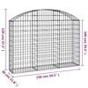 vidaXL Panier de gabions arqu&eacute; 150x30x100/120 cm Fer galvanis&eacute;