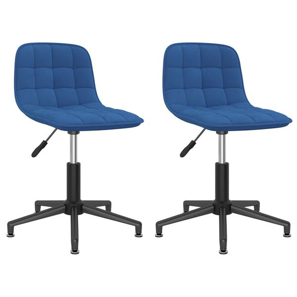 vidaXL Chaises pivotantes &agrave; manger lot de 2 Bleu Velours