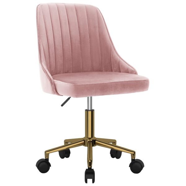vidaXL Chaise pivotante de salle &agrave; manger Rose Velours