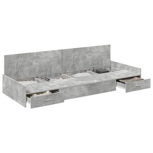 vidaXL Cadre de lit Gris b&eacute;ton 100 x 200 cm Bois d'ing&eacute;nierie
