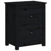 vidaXL Table de chevet Noir 50x35x61,5 cm Bois de pin massif