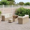 vidaXL Ensemble de canap&eacute; de jardin 9 pcs Beige polyrotin