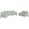 vidaXL Ensemble de canap&eacute;s 3 pcs avec coussins Gris clair Velours