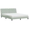 vidaXL Lit avec matelas gris clair 160x200 cm velours
