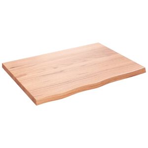 vidaXL Dessus de table marron clair bois chêne massif traité