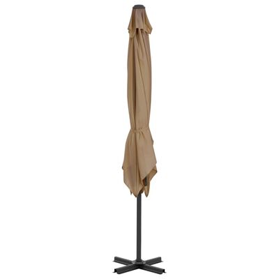 vidaXL Parasol de jardin avec base portable taupe