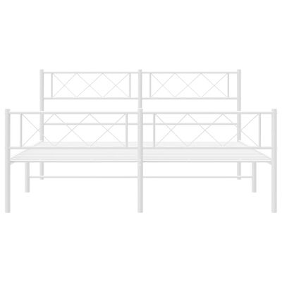 vidaXL Cadre de lit métal sans matelas et pied de lit blanc 140x200 cm