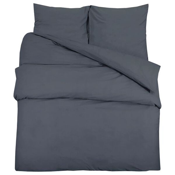vidaXL Ensemble de housse de couette Anthracite 140x200 cm Coton