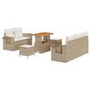 vidaXL Ensemble de canap&eacute; de jardin avec coussin 8 pcs Beige polyrotin