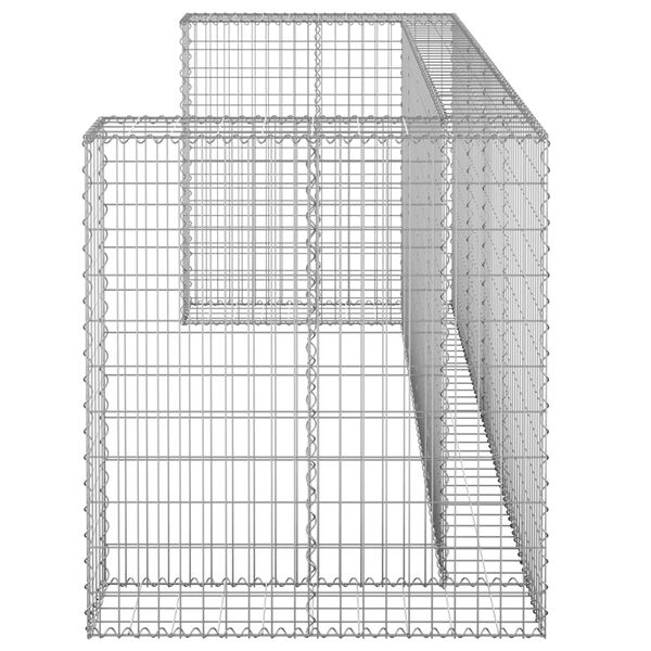 vidaXL Mur en gabion pour poubelles Acier galvanis&eacute; 254x100x110 cm