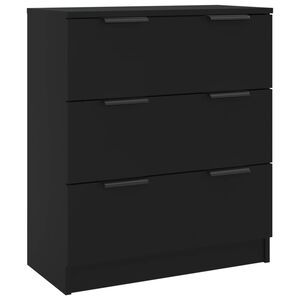vidaXL Buffet noir 60x30x70 cm bois d'ing&eacute;nierie