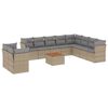 vidaXL Salon de jardin 11 pcs avec coussins beige r&eacute;sine tress&eacute;e