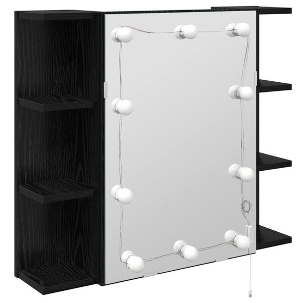 vidaXL Armoire Miroir Ch&ecirc;ne noir 70 x 16,5 x 60 cm Bois d'ing&eacute;nierie