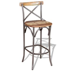 vidaXL Tabouret de bar Bois de r&eacute;cup&eacute;ration massif