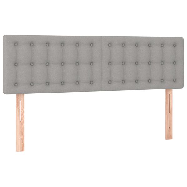 vidaXL T&ecirc;tes de lit Gris clair 144x5x78/88 cm Tissu