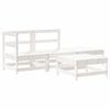 vidaXL Salon de jardin 4 pcs avec coussins blanc bois massif