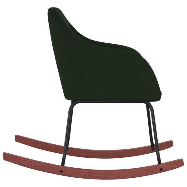 vidaXL Chaise &agrave; bascule Vert fonc&eacute; Velours