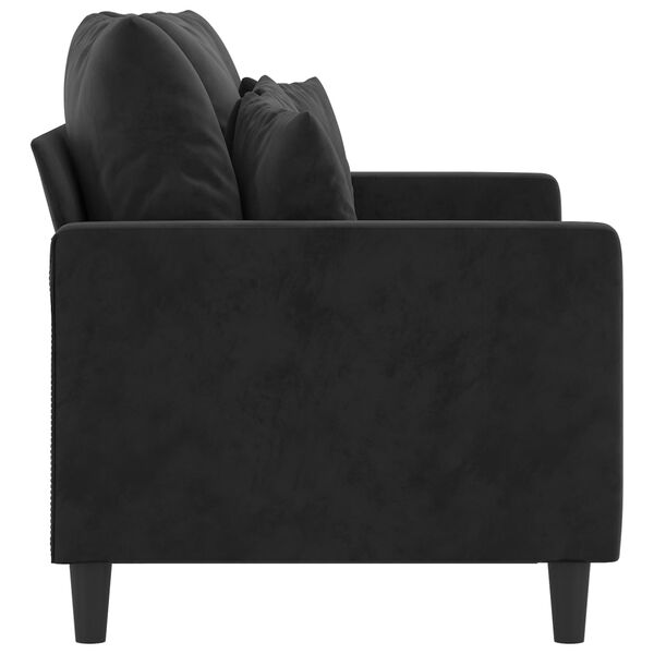 vidaXL Canap&eacute; &agrave; 2 places Noir 120 cm Velours